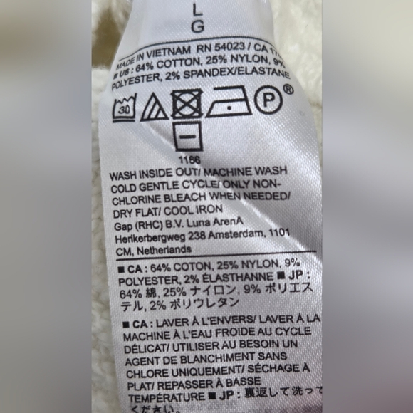 Banana Republic Sz L Oat Cream Mock Neck Boxy Sweater Wide Sleeve Cotton Blend - Picture 5 of 16